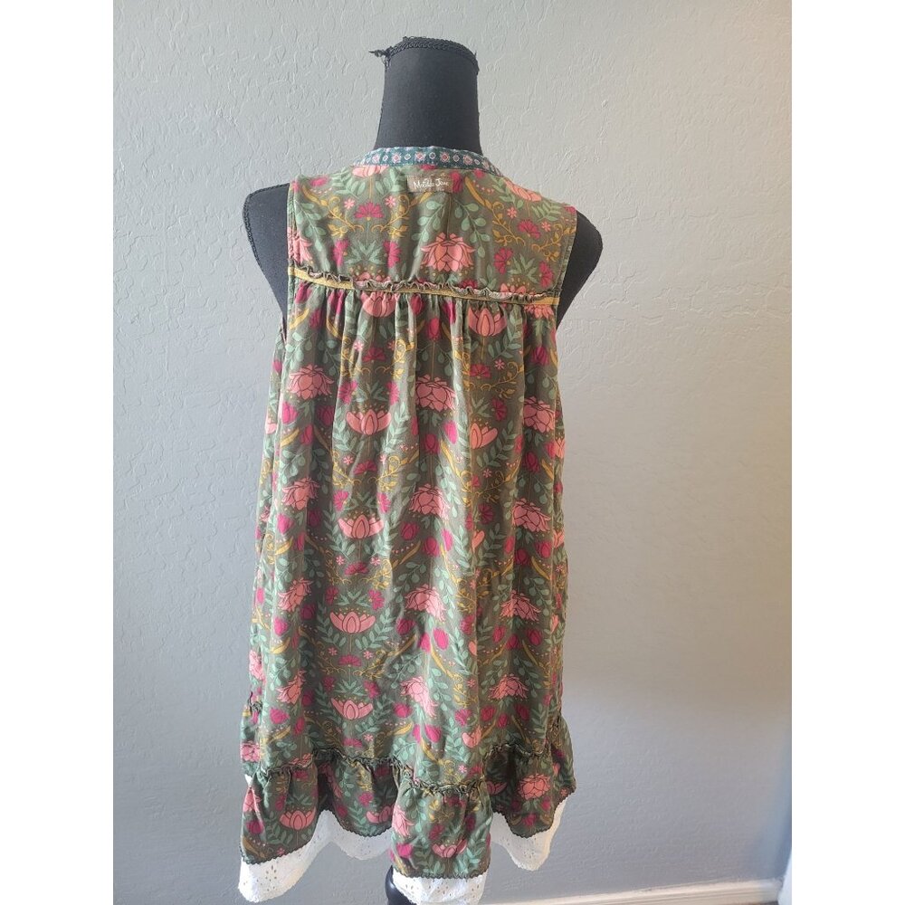 Matilda Jane Breaking New Ground dress with a green floral print and lace trim L - Picture 7 of 12